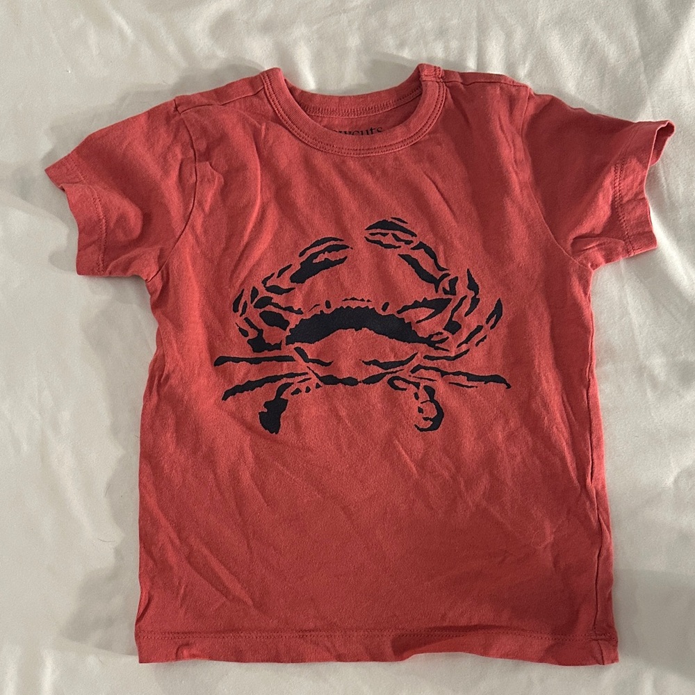 Crewcuts Red Tee with Crab Design